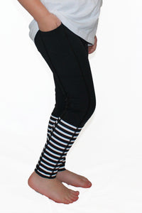 Black With Stripes - Pocket Pant - Kids