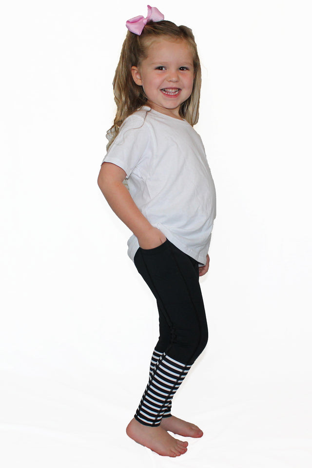 Black With Stripes - Pocket Pant - Kids