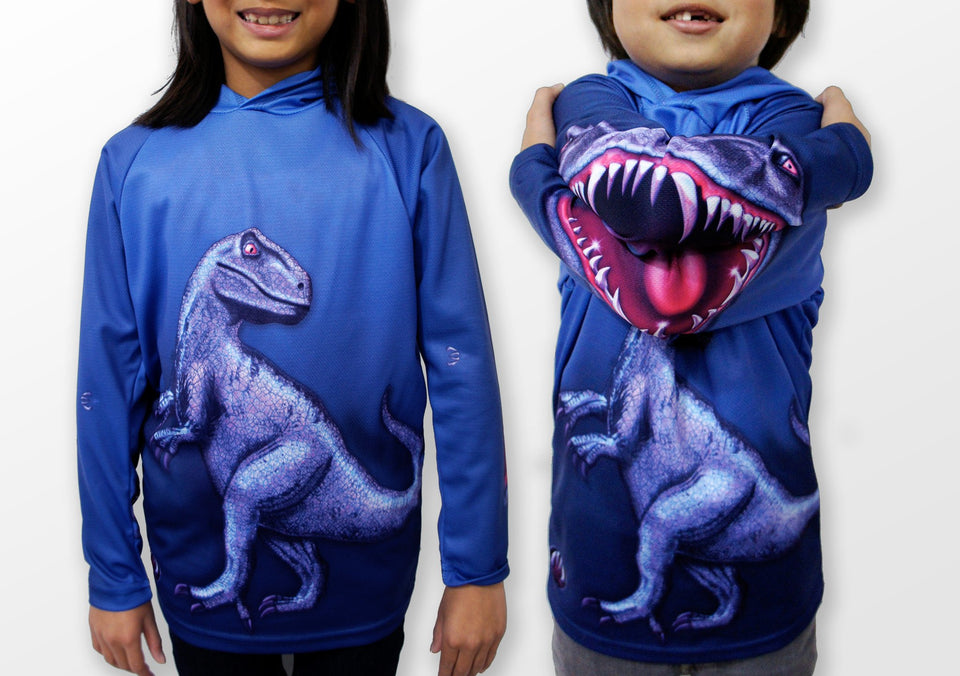 RAPTOR-IN-BLUE Hoodie Sport Shirt by MOUTHMAN®